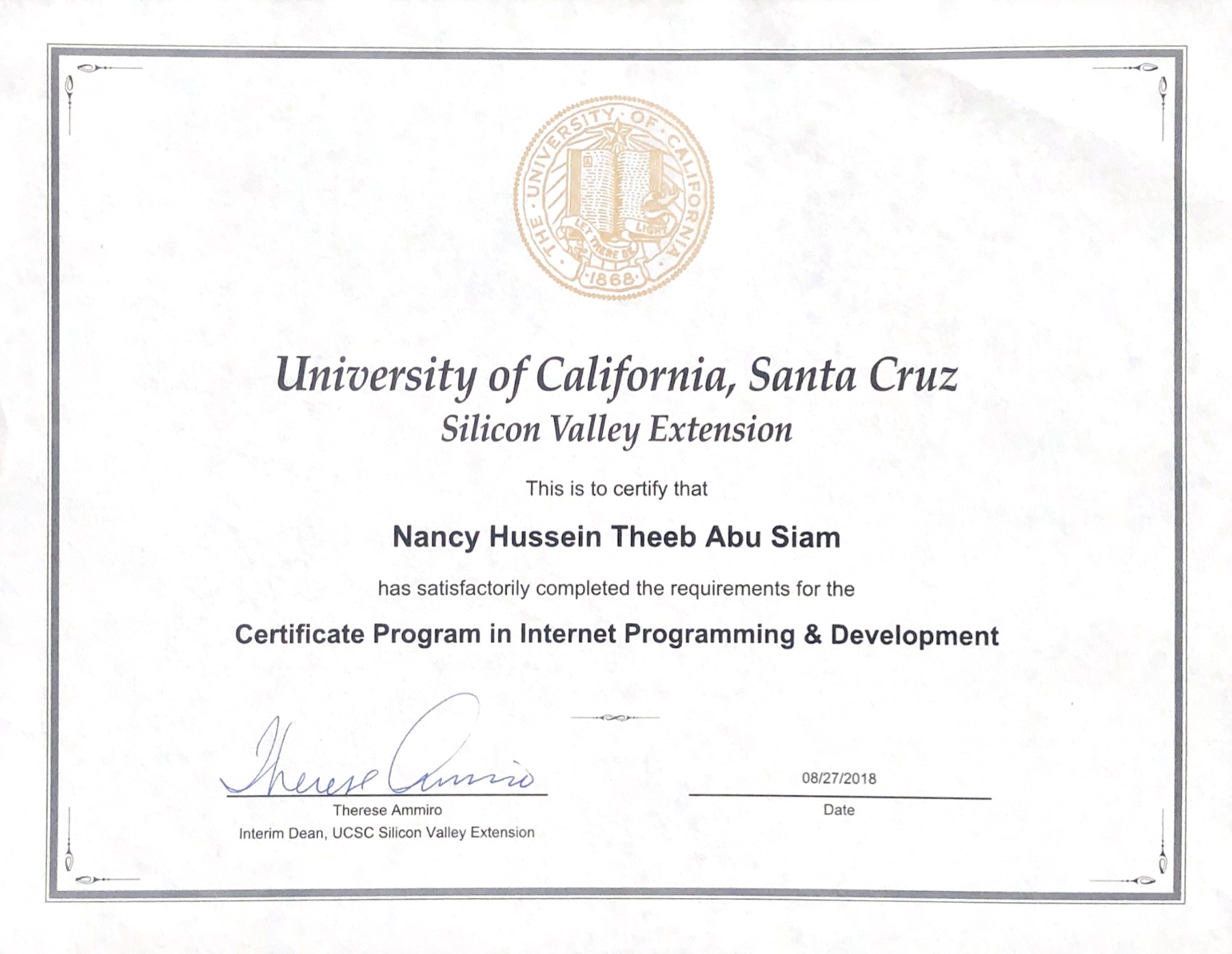 Programming Certificate
