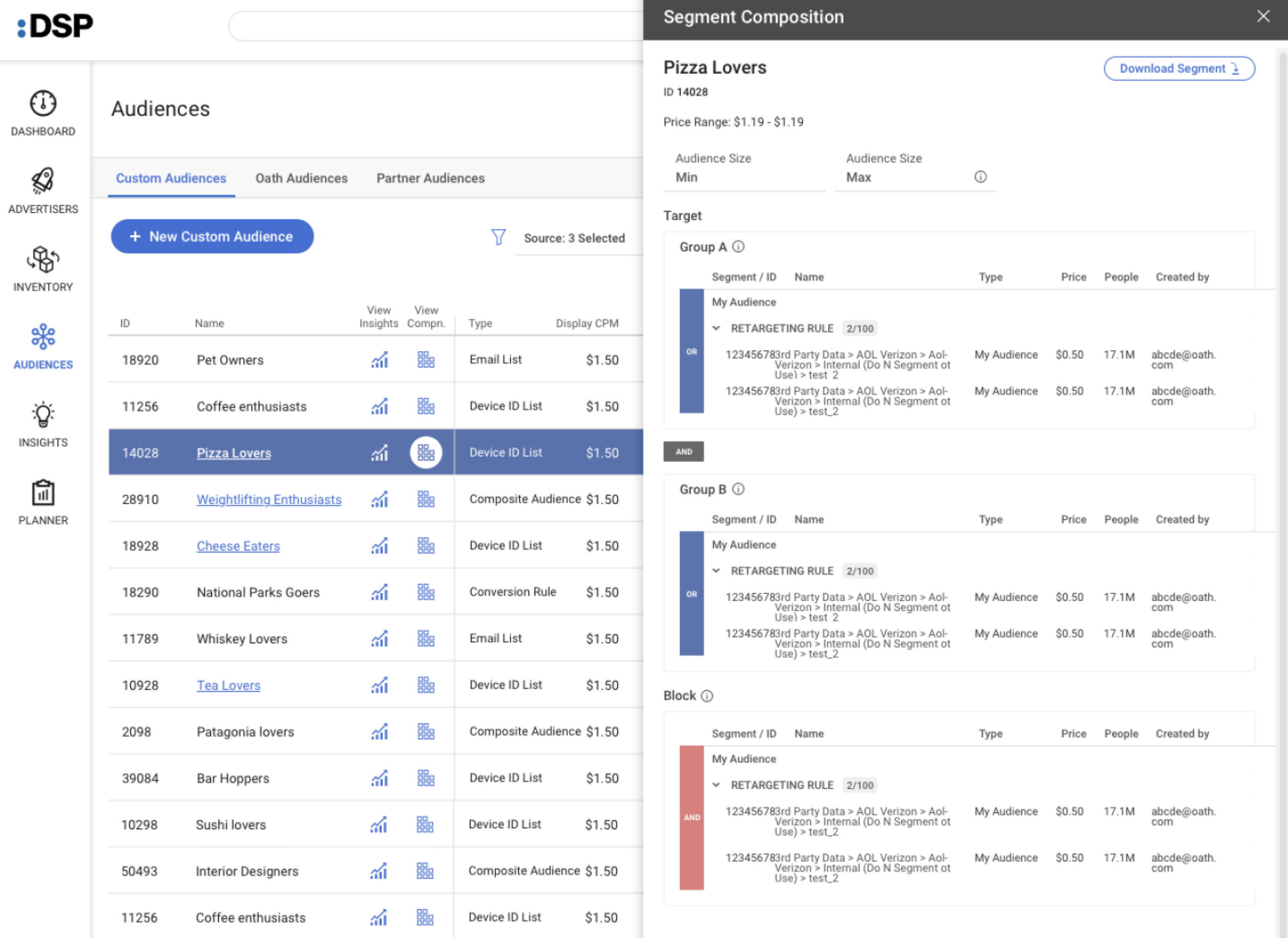 Yahoo Ads Tables